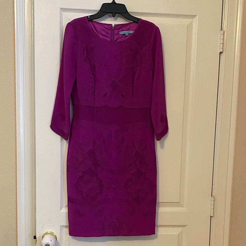 ANTONIO MELANI Magenta Long Sleeve Dress
